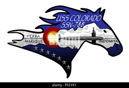 180313-N-N0101-001 WASHINGTON (le 13 mars 2018) une photo illustration de la commande crest pour le futur sous-marin d'attaque de la classe Virginia USS Colorado (SSN 788). (U.S. Photo illustration marine/libérés) Banque D'Images