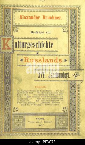 Libre à partir de la page 465 de "Bilder aus Russlands ... and Crew Erster Band. Beiträge zur Kulturgeschichte Russlands im XVII. Jahrhundert' . Banque D'Images