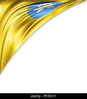 Kalmoukie drapeau de soie avec copyspace pour votre texte ou images et fond blanc. Banque D'Images