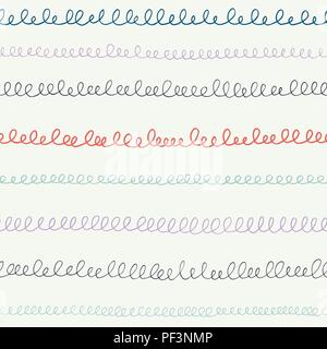 Gribouillis dessinés à la main, la calligraphie, l'écriture de boucles, des rayures, des lignes, de coutures. Retour à l'école sans vecteur. Répétez geo mignon Illustration de Vecteur