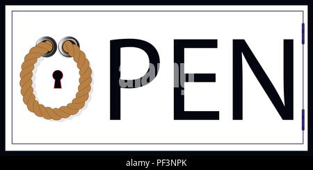 L'inscription originale ouverte sur un fond blanc Illustration de Vecteur