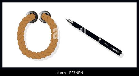 L'inscription originale ouverte sur un fond blanc Illustration de Vecteur