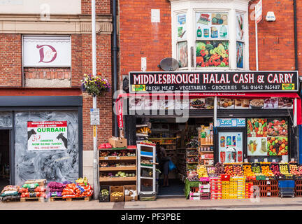 Halal Middlesbrough Les Linthorpe,route,Middlesbrough, Angleterre, Royaume-Uni Banque D'Images