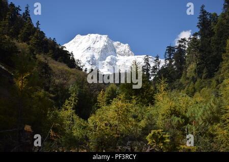 Trekking au Manaslu Circuit, Népal Banque D'Images