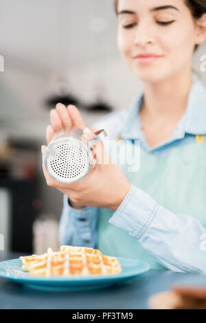 Délicieux gaufres dans Cafe Banque D'Images