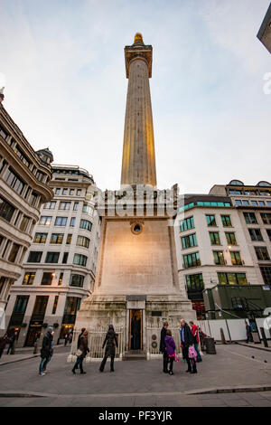Grand Incendie de Londres Monument Banque D'Images