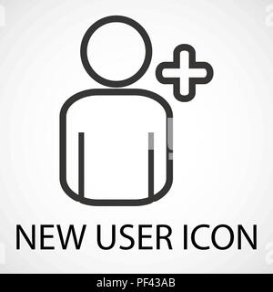Ajouter un nouvel utilisateur simple vecteur, icône Illustration de Vecteur