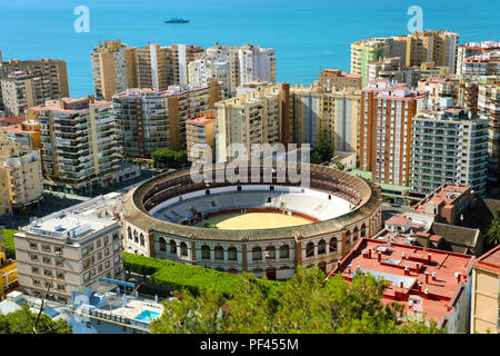 Panorama à Málaga, Andalousie, Espagne Banque D'Images