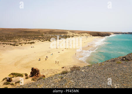 Belle vue de Playas de plages de Papagayo, Lanzarote, Îles Canaries Banque D'Images