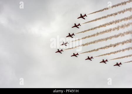 La RAF 100e anniversaire l'avion passer au-dessus de Londres en juillet 2018 Banque D'Images