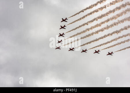 La RAF 100e anniversaire l'avion passer au-dessus de Londres en juillet 2018 Banque D'Images