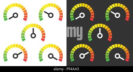 Signes du mètre jauge infographique du vert au rouge élément vector illustration Illustration de Vecteur