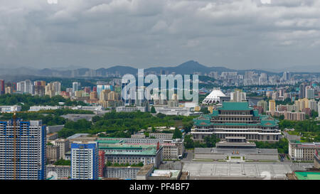 Pyongyang, Corée du Nord, extraite du point haut du balcon de la tour Juche Banque D'Images