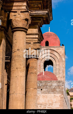 L'Italie, la Sicile, Palerme, San Giovanni degli Eremiti exterior Banque D'Images