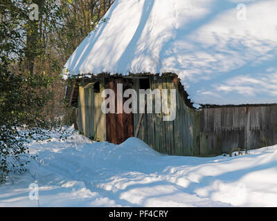 Naturpark Lüneburger Heide, hiver, Schafstall dans Wilsede, Gemeinde Bispingen, Landkreis Soltau-Fallingbostel, Niedersachsen, Deutschland | Nature res Banque D'Images