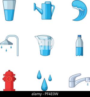 Saupoudrer icons set, cartoon style Illustration de Vecteur