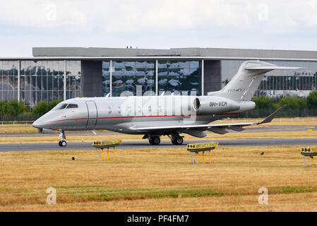 Vistajet Bombardier Challenger 350 9H-VCM au Farnborough International Airshow, FIA l'avionique, l'trade show Banque D'Images