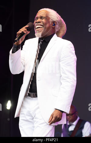 Henley-on-Thames, Royaume-Uni. Août 18, 2018. Billy Ocean effectue un retour rapide au Sud Festival - Jour 1 - l'île de Temple Meadows, Henley-on-Thames, Oxfordshire, samedi 18 août 2018 Photo par Keith Mayhew Crédit : KEITH MAYHEW/Alamy Live News Banque D'Images