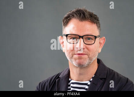 Édimbourg, Écosse, Royaume-Uni ; 19 août, 2018. Sur la photo ; Brian Conaghan, auteur de 'Le poids de mille Plumes'. Credit : Iain Masterton/Alamy Live News Banque D'Images