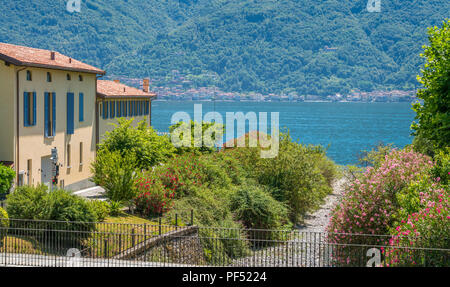 Vue panoramique à Lenno, petit village magnifique et donnant sur le lac de Côme, Lombardie, Italie. Banque D'Images