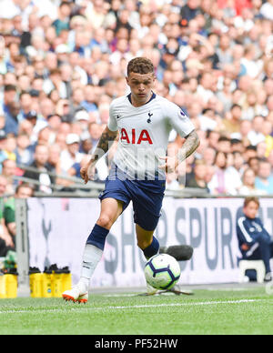 Kieran Trippier des Spurs lors du match de Premier League entre Tottenham Hotspur et Fulham au stade de Wembley à Londres. 18 août 2018 photo Simon Dack / Téléphoto Images à usage éditorial seulement. Pas de merchandising. Pour les images de football des restrictions FA et Premier League s'appliquent inc. Aucune utilisation Internet/mobile sans licence FAPL - pour plus de détails contacter football Dataco Banque D'Images