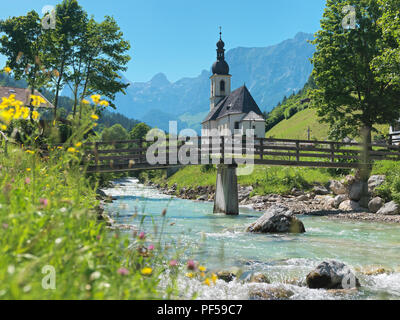 Église paroissiale Saint Sébastien, la société Ache, HG Reiteralpe, Ramsau, Berchtesgadener Land, Oberbayern, Bayern, Deutsland | Bavière, Allemagne Banque D'Images