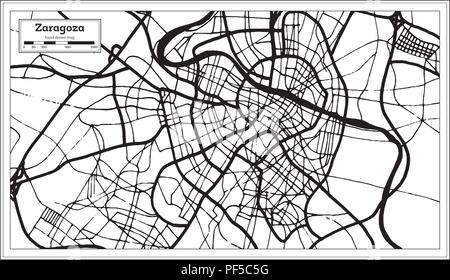 Zaragoza Espagne Plan de ville en style rétro. Une carte de Noël. Vector Illustration. Illustration de Vecteur