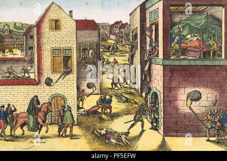 Assassinat de Coligny et le massacre de la Saint-Barthélemy. Banque D'Images