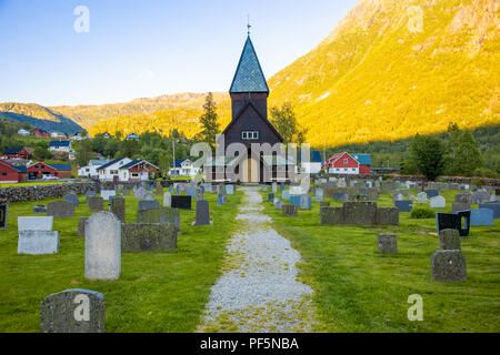 Roldal, Norvège - 27.06.2018 : Roldal Roldal stavkyrkje ou église, Norvège Banque D'Images