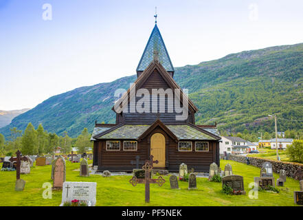 Roldal, Norvège - 27.06.2018 : Roldal Roldal stavkyrkje ou église, Norvège Banque D'Images