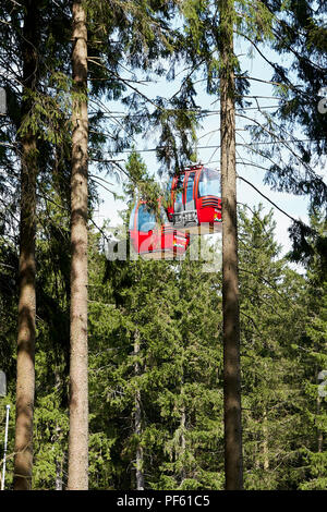 Au téléphérique de Wurmberg dans le Parc National de Harz à Braunlage Banque D'Images