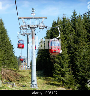 Au téléphérique de Wurmberg dans le Parc National de Harz à Braunlage Banque D'Images