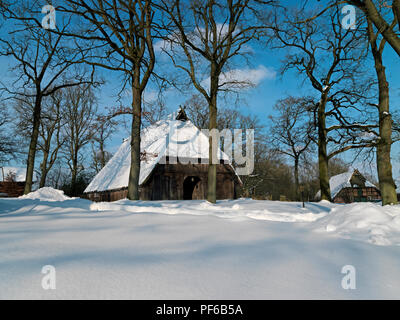 Naturpark Lüneburger Heide, hiver, Emhof, Wilsede, Gemeinde Bispingen, Landkreis Soltau-Fallingbostel, Niedersachsen, Allemagne | La réserve naturelle du parc L Banque D'Images