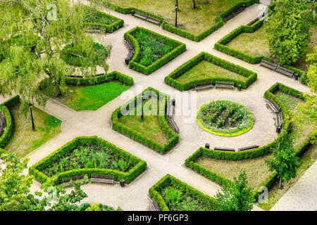 Paysagiste - vue aérienne pour le beau jardin de ville public park Banque D'Images