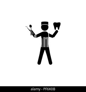 Icône dentiste vector noir sur fond blanc Illustration de Vecteur