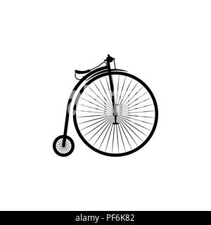 Penny-farthing vector icon noir sur fond blanc Illustration de Vecteur