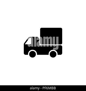 L'icône de la ligne web. Camion de livraison, noir sur fond blanc Illustration de Vecteur