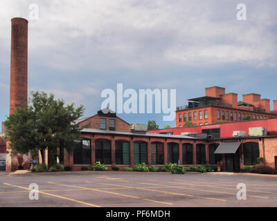 Syracuse, New York, USA. Le 11 août 2018. Ancien site industriel rénové, en locaux à usage de bureaux et d'appartements dans le quartier historique, Frank Banque D'Images