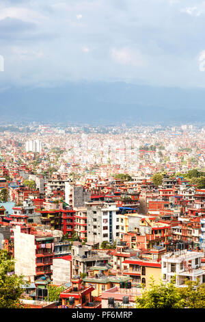 Vue aérienne de la ville de Katmandou, ville des temples d'Bbhairab kathmanddu voir Bagh temple, Kritipur. Banque D'Images