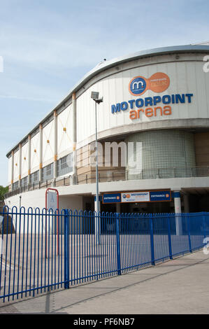 Le Sheffield Motorpoint Arena bâtiment a été nommé en 2010 et a changé son nom pour FlyDSA Arena Sheffield par Doncaster Airport en 2015 Banque D'Images