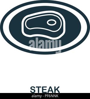 L'icône de création de steak. Élément simple illustration. Concept de design Steak symbole repas collection. Peut être utilisé pour la conception web et mobile, Apps, softw Illustration de Vecteur