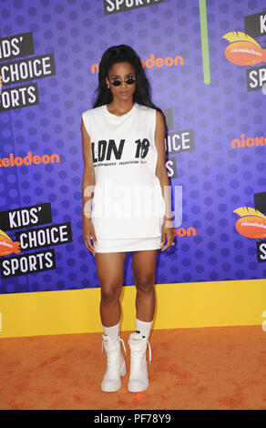 Nickelodeon Kids Choice Sports 2018 comprend : Ciara Où : Los Angeles, California, United States Quand : 20 juillet 2018 : Crédit/WENN.com Apega Banque D'Images