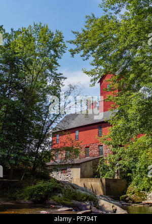 Vue sur le vieux moulin de la rivière Rouge Banque D'Images