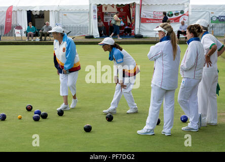 La national women's Lawn Bowls championships, Leamington Spa, Royaume-Uni Banque D'Images