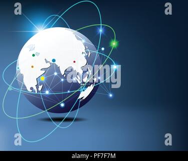 Le réseau internet international monde big data connexion connexion technologie de l'information modèle de concepts. Illustration vecteur eps10 Illustration de Vecteur