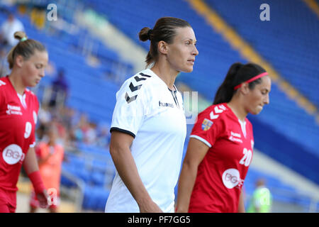 13 AOÛT 2018 - KHARKIV, UKRAINE : Ama Andrushchak close-up portrait. L'UEFA Women's Champions League. WFC Kharkiv - Olimpia Cluj. Banque D'Images