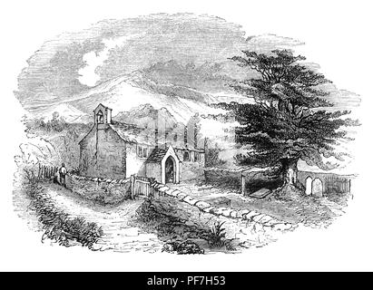 L'église Holy Trinity est dans le village de Seathwaite, Cumbria, Angleterre. C'est une paroisse anglicane active dans le doyenné de Furness, l'Archidiaconé de Westmorland et de Furness, et le diocèse de Carlisle. Il a été construit en 1874 sur le site d'une ancienne église, qui a été vicaire de la Rev Robert Walker, rendu célèbre par le poète William Wordsworth qui l'appelle "Merveilleux Walker', et a fait référence à lui dans ses Sonnets Duddon et dans le poème l'excursion. Banque D'Images