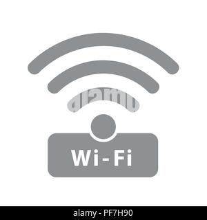 Symbole d'une connexion Wi-Fi gratuite reliant gray EPS10 vector illustration Illustration de Vecteur