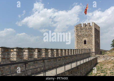 SKOPJE, RÉPUBLIQUE DE MACÉDOINE - 13 MAI 2017 : Skopje forteresse (forteresse de Kale) dans la vieille ville, de la République de Macédoine Banque D'Images