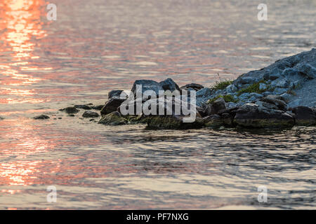 Rochers sur la rive du lac Beaver, Utah USA Banque D'Images